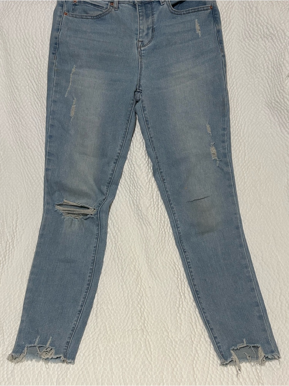 Nicole Miller Light Blue Distressed Skinny Jeans